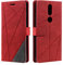 SONWO Hülle für Nokia 2.4, Premium Leder PU Handyhülle Flip Case Wallet Silikon Bumper Schutzhülle Klapphülle für Nokia 2.4, Rot