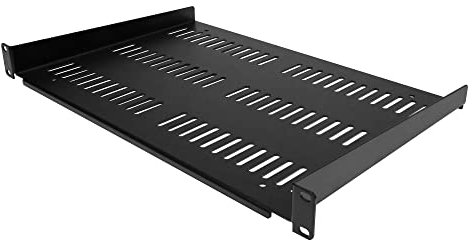 StarTech.com 1U Server Rack Shelf - Universal Vented Rack Mount Cantilever Tray for 19 Network Equipment Rack & Cabinet - Durable Design - Weight Capacity 55lb/25kg - 12 Deep (SHELF-1U-12-FIXED-V)