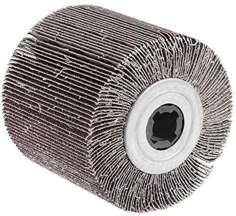 sourcing map 120mmx100mm Flap Wheel Abrasive Cloth Wire Drawing Polishing Sanding Wheel 60 Grit for Stainless Steel Metal Wood
