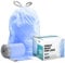 Plasticplace Code V Compatible (100 Count) Blue Recycling Bags Drawstring Garbage Can Liners 4.2-4.8 Gallon / 16-18 Liter 14.75 x 28