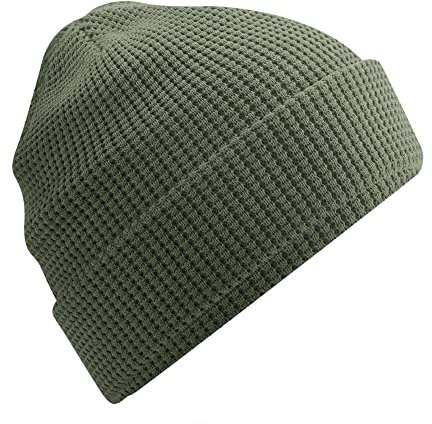 Beechfield B52N Organic Cotton Waffle Beanie - Olive Green