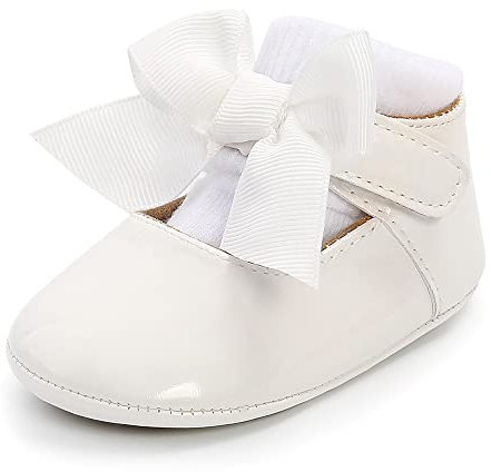 Baby Mädchen Mary Jane Schuhe Baby Mädchen Prinzessin Bow-Knot Schuhe Anti-Rutsch Baby First Walking Schuhe Hochzeitskleid Schuhe mit Socke