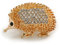 Broche hérisson en cristal transparent en métal doré – 38 mm de diamètre, taille unique, Pas de type de métal, diamante