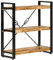 vidaXL Bücherregal 3 Fächer, Regal mit viel Stauraum, Standregal für Wohnzimmer Schlafzimmer Büro, Büroregal Büchergestell, Massivholz Mango Eisen