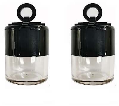 2 x Kunststoff-Puderbehälter für lose Puder, rundes Gesicht, mit Deckel, Spiegel und Schwammquaste, tragbares Make-up-Glas, DIY, Kosmetik-Aufbewahrung für Rouge, Puder, 10 g
