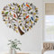 ZZYYZZ Décoration Murale en métal Arbre de Vie, décoration Murale en Forme de cœur, Oiseaux colorés sur Une Branche, décoration Murale en métal, pour Salon, Chambre à Coucher,20x20