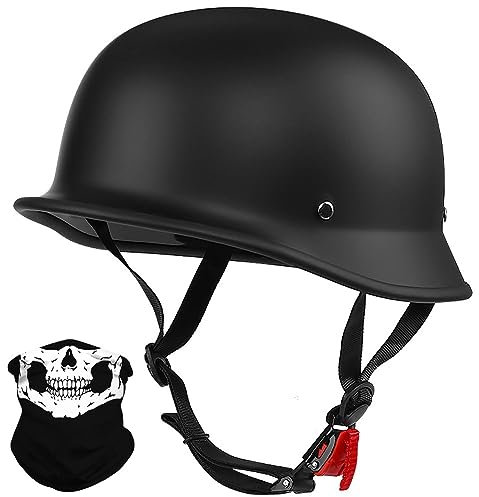 BYGMWEP Vintage Motorradhelm Halbhelme mit ECE, Halbschalenhelm für Herren und Damen, Jethelm Retro, Chopper Helm, Scooter-Helm, Fahrradhelm, mit Schnellverschlussschnallen 55~62cm