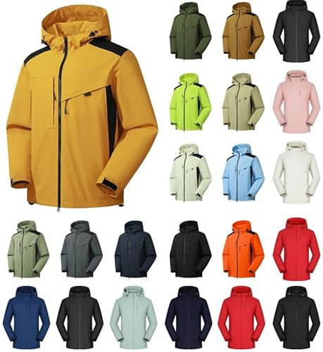 Regenjacke Damen Wasserdicht Atmungsaktiv Regenmantel mit Reißverschluss Leichte Einfarbige Regenjacke Damen 5XL Übergangsjacke Herbst Winter Langarm Outdoorjacke Trekking Fahrrad Softshelljacke