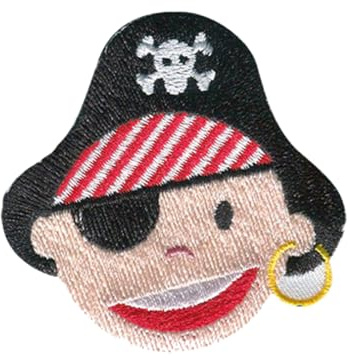 Catch the Patch Pirat mit Augenklappe - (Größe: 4,4 x 4,4 cm) – Aufbügler & Applikationen in verschiedenen Größen – Ideal für Kleidung, Schulranzen, Jeans & Rucksäcke