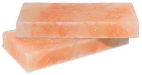 Cecaylie 2 pietre di sale per grigliare L, 20 x 10 x 2,5 cm, pietre salate riutilizzabili, sale originale della promontione, piastra di sale per barbecue