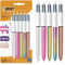 BIC 4 Farben Kugelschreiber Set 4 Colours Shine, in verschiedenen Farben, 5er Pack, Ideal für das Büro, das Home Office oder die Schule
