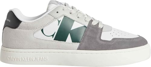 Calvin Klein Herren Cupsole Sneaker Classic Heritage Schuhe, Mehrfarbig (White/Mushroom/G Palm/Black), 44