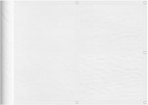 vidaXL Balkon Sichtschutz, Balkonbespannung mit Ösen Seil, Wasserfeste Balkonabdeckung, Balkonverkleidung für Balkon Terrasse, 75x1000cm Weiß 100% Polyester-Oxford