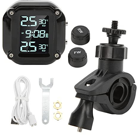 Système de Surveillance de la Pression des Pneus de Moto, écran LCD, étanchéité IP67, TPMS, sécurité de Conduite, 2 Capteurs, Chargement USB