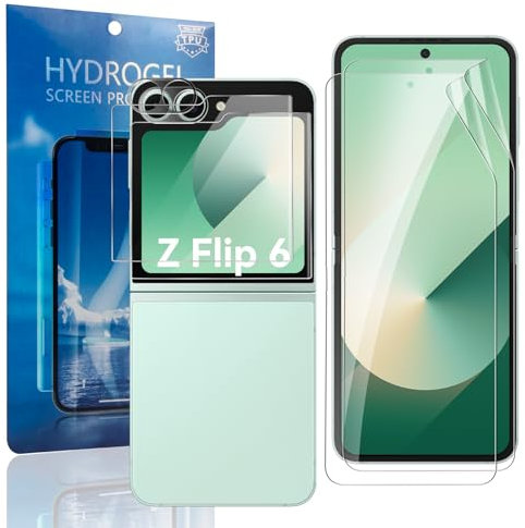 Olycism 2 Pack Screen Protector for Samsung Galaxy Z Flip 6 with Lens Protector Suitable for Folding Screens Explosion-proof Material No Bubbles Anti-fingerprints Touch Sensitivity & HD Screen Film