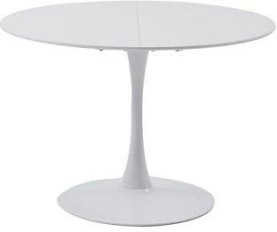DEYARNA HOME Runder Esstisch (MDF), Runder Tisch im Skandinavischen Stil für Esszimmer, Wohnzimmer, Cafe, Büro, 110cm*110cm*75cm (Weiß)