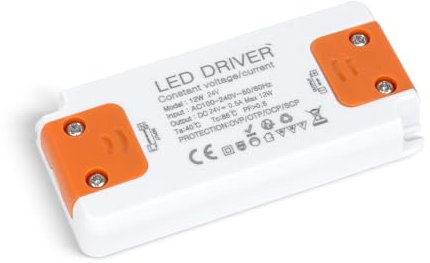 SUCIKORIO Transformador 220V a 24V 12W 0,5A, Fuente Alimentacion Constante Ultrafino LED Driver Controlador AC 220V a DC 24V Fuente de Alimentación LED de Bajo Voltaje para Tira LEDs, Lámparas