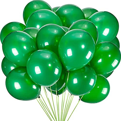 Luftballons Dunkelgrün - 100 Stück 30 cm / 12 zoll Helium Ballons - Dunkelgrün Latex Luftballon für Geburtstag, Hochzeit, Babyparty, Halloween Oder Weihnachten party Deko