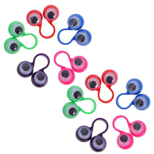 BRIGHTFUFU 10er Set Fingerpuppen Mit Großen Augen Bildungs Für Lustige Finger Ringe Für Kreative Spiele Ideales Für Partys Und Feiertage Zufällige Farben