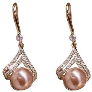 Generico Silber Saphir Ohrringe Perlen Ohrringe für Frauen Goldene Perlen Zirkonia Ohrhänger für Schmuck Ohrringe mit täglichen Dekorationen für Hochzeitsfeier Pupillen, Taglia unica, Zink-Legierung,