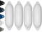 12skipper Bootsfender 4er-Set Majoni Fender Star 35 Langfender - weiß