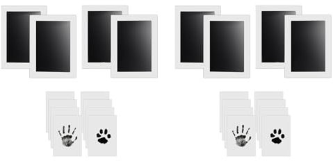 GIWFBQTR Pfotenabdruck-Set für Hunde und Katzen, 8 Tintenlose DruckblöCke, 16 Abdruckkarten, Nasenabdruck-Stempelkissen für Hunde, Touch-FußAbdruck-Set