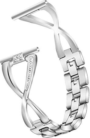 Mipcase Bracelet Montre Connectée Argenté Type x Alliage De Zinc Pour Montre Intelligente Élégant Et Confortable Bracelet De Remplacement Pour Homme Et Femme