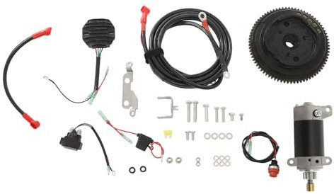 Elektrostarter Ki 4-Takt 15PS Außenborder-Elektrostart-Set,Einschließlich 3-Zylinder-Startermotor, Relais, Gleichrichter, usw.