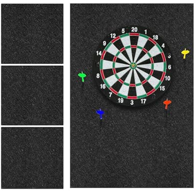 Tiajingzi Dartscheiben Wandschutz - 9 Stück Selbstklebendes Zusammensetzbares Sportzubehör,Dartbrett Rückseite Filz,Für Täglichen Indoor Feier Party Zuhause Wohnzimmer Schlafzimmer Wohnheim Wohnung