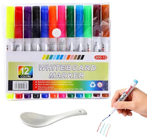 Water Painting Pens - 12-Color Painting Markers,Floating Ink Drawings Set with Spoon | for Kids Boys Girls Teens Crafts Travel