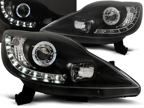CR-Lights Led Scheinwerfer Set in schwarz für Peugeot 107 2005-2011