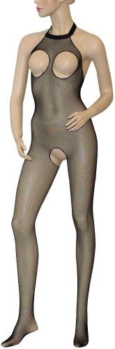 Mandy Mystery Mesh Catsuit Black