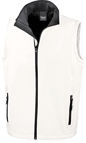 Result Men's CORE Printable Bodywarmer Jacket, White (WHI/Blk), Medium