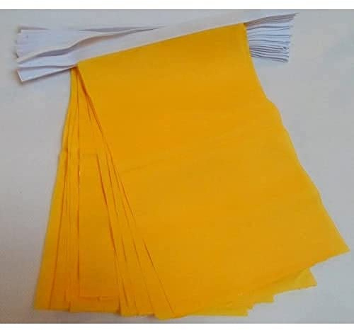 AZ FLAG Festone Monocolore Giallo 6 m 20 bandiere Poliestere Leggero | Uso interno ed esterno ghirlanda di bandiere verde bandiere cucite su nastro rinforzato