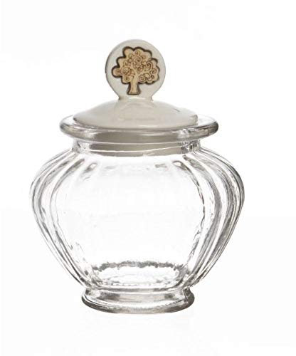 Publilancio srl Krug Glas Mandeln Beutel 12 cm Kork Baum des Lebens Bonboniere