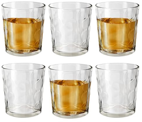 HOMESHOPA Short Glass Tumblers, 6 Pack 255ml (9oz) Drinking Clear Pebble Whisky Cocktail Glasses, Transparent Glassware Drinkware Tumbler, Perfect for Home, Restaurants Kitchen, Dishwasher Safe