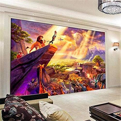 Tapete Zimmer Foto Tapete Wanddekoration der König der Löwen Märchen Hintergrund Wandtapete Wanddekoration-200x140cm