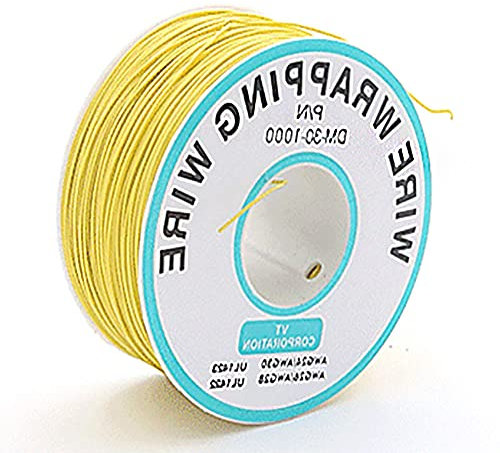 Giallo 30AWG 0.25mm Filo Solido Colorato Filo Elettrico Cavo Gauge Bobina di Collegamento Fili Elettronica Kit Filo Di Rame Infilato DIY Flessibile e Morbido