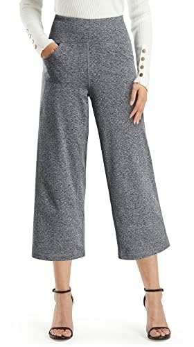 Promover Yogahose Damen Weites Bein Caprihose Damen Sommer Sommerhose Leicht 3/4 mit Taschen Sporthose Freizeithose