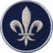 2 x Lilie Abzeichen gestickt 45 mm/Club of Heroes (Navy-Silber)