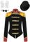 YiZYiF Damen Zirkus Kostüm Ringmaster Jacke Dompteurin Uniform Cosplay Mantel Frack Smoking Jacke Halloween Party Weihnachten Kostüm A_Schwarz_Set S