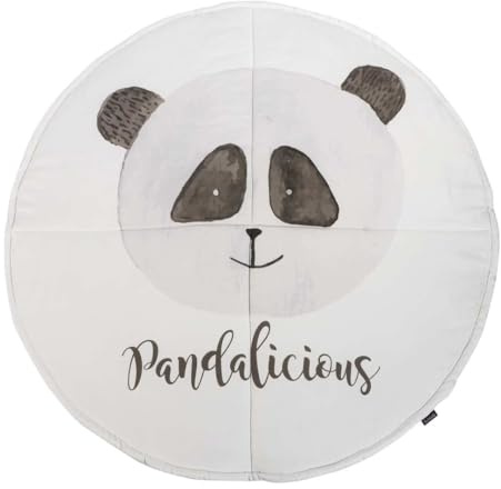 Puckdaddy Spieldecke Vala - Pandabär 120cm rund, Weiß/Grau