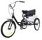 20 Zoll Dreirad, 3-Rad Fahrrad mit Kindersitzes & Korb Cityräder für Unterhaltung Einkaufen Sport 1-Gang Schwarz