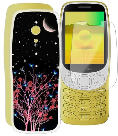 KJYFOANI Handyhülle + 1 Stück Schutzfolie für Nokia 3210 2024, FallSchutz Stoßfeste Schutzhülle Transparent Weiche Cover Silikon TPU Hülle für Nokia 3210 2024 (2.40) - Nachtelf