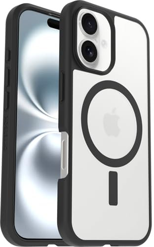 OtterBox Sleek Series MagSafe Case for iPhone 16, Shockproof, Drop proof, Ultra-Slim, Protective Thin Case, Tested to Military Standard, Clear/Black, Non-Retail Packaging