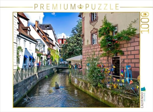 CALVENDO Puzzle Freiburger Altstadt mit Bächle | 1000 Teile Lege-Größe 64 x 48 cm Foto-Puzzle für glückliche Stunden