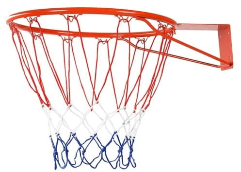Unibos | Basketball Hoop Wall Mounted, Universal 13.5” / 34cm Size Standard Basketball Rim With All Weather Net, Universal Hanging Basket Basketball Goal Replacement Set For Indoor Outdoor