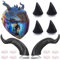 NHQZ Motorradhelm Hörner,Motorrad Helm Hörner Eckdekoration,Motorradhelm Devil Demon Horn,Saugnapf Horn Helm Dekoration,Motorradhelmhorn,Helm-Hörner Teufelshörner mit Saugnapf(Helm Nicht Inbegriffen)