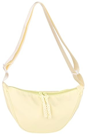 JENCVNL Damen Halbmond Tasche Nylon Crossbody Bag Damen Crossbody Moon Bag Crossbody Bag Halbmond Schultertasche mit verstellbarer Schultergurt (Hellgelb-Stil#2)
