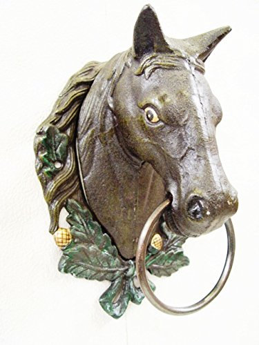 Decoratie Wanddeko Pferdekopf mit Halter Motiv: Pferd Kopf Gusseisen H:30cm